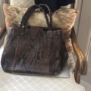 Carlos Falchi brown python handbag